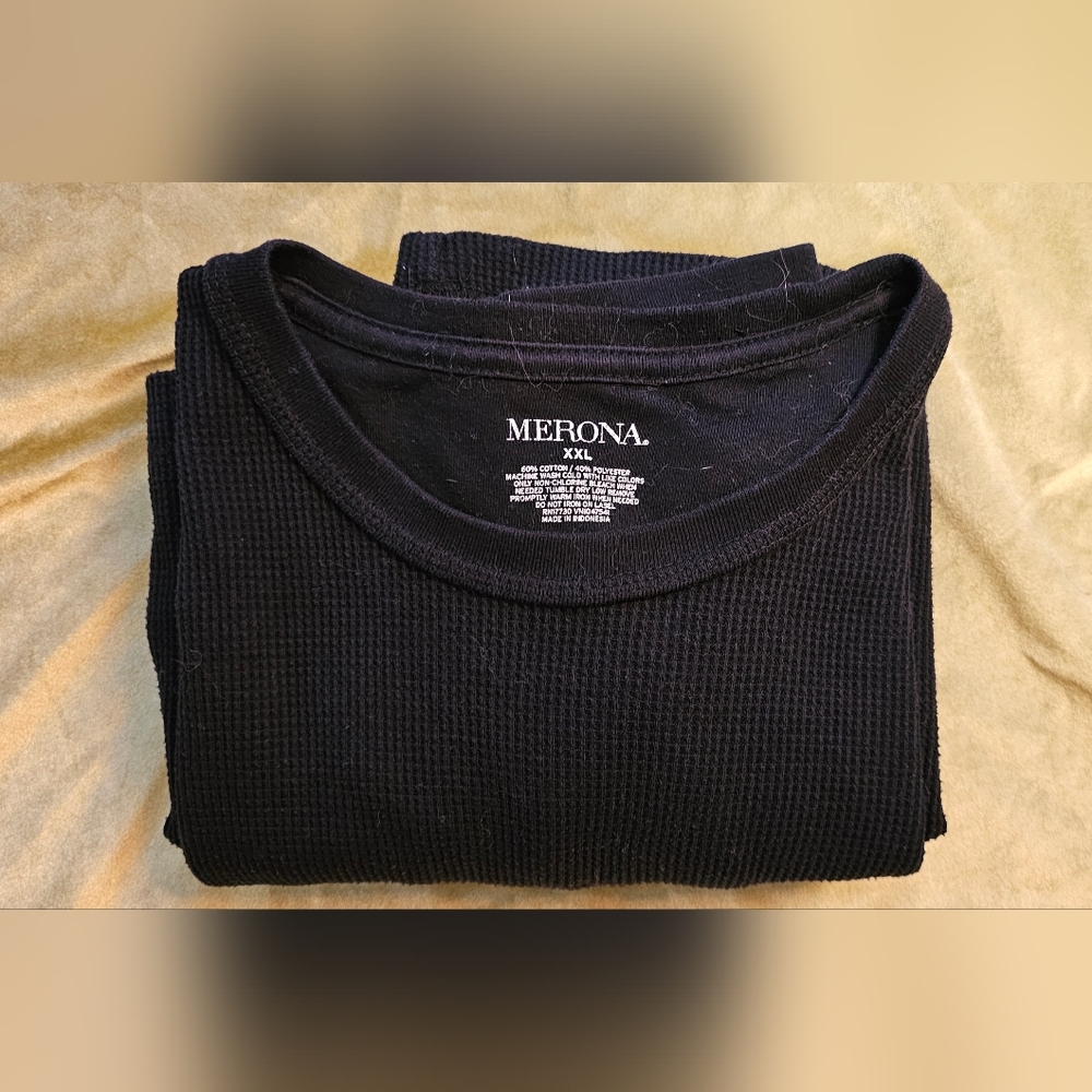 Merona long sleeve shirt, thermal, black, men's 2XL, great condition